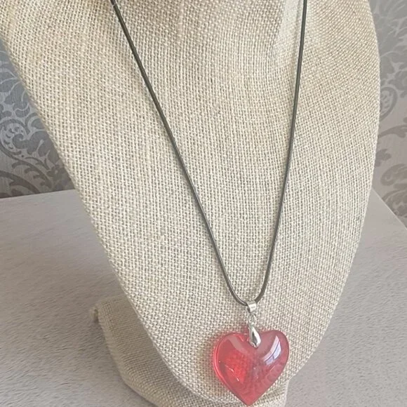 Red Heart Necklace - Picture 2 of 5